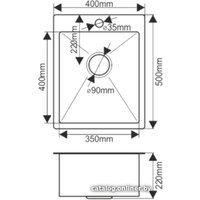 Кухонная мойка Melana ProfLine H4050 (сатин, глубина 22 см, сталь 3 мм)