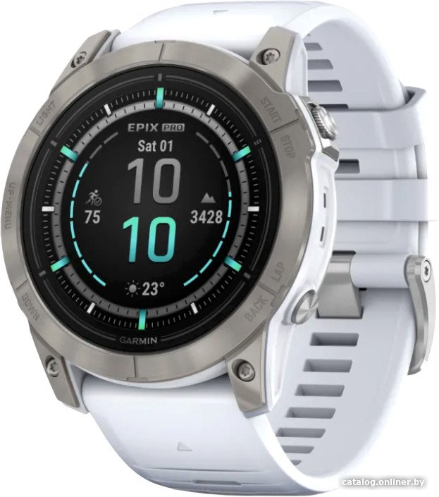 Умные часы Garmin Epix Pro Gen 2 Sapphire 51 мм (титан/белый камень)