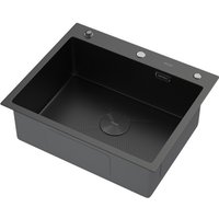 Кухонная мойка ARFEKA Eco AR 600*500 POP-UP BLACK PVD NANO DECOR