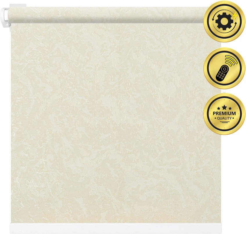 

Рулонная электроштора НеоФьюжен Джерси 220х250 правая (светло-бежевый, белая фурнитура)