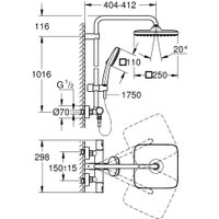 Душевая система  Grohe Vitalio Comfort 250 26696001