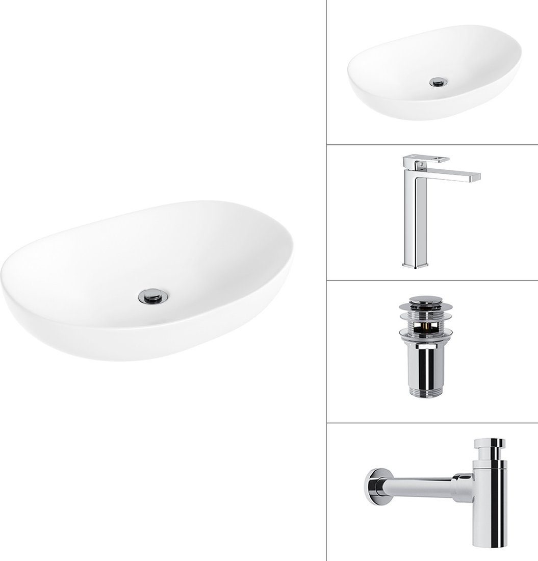 Умывальник Lauter 21502 + Cascade 21СК0655C + сифон 21635CH + дон.клапан 21190CH (хром)