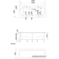 Ванна 1Марка Dinamika 180x80 (с каркасом и экраном)
