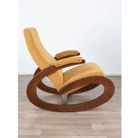 Кресло-качалка Glider Экси М (желтый/орех антик)