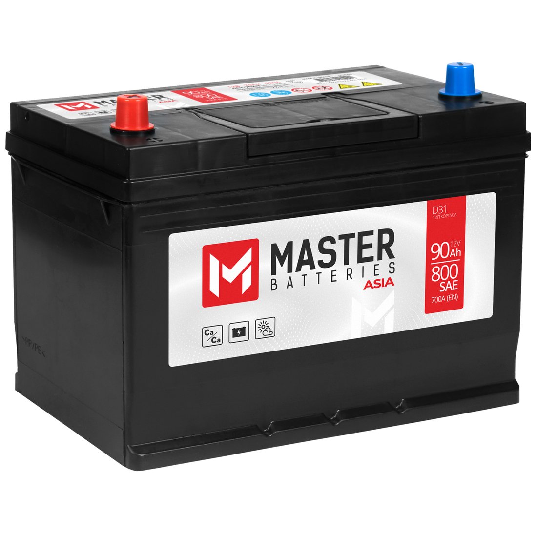 

Автомобильный аккумулятор Master Batteries 90 Ah MASTER BATTERIES Asia L+