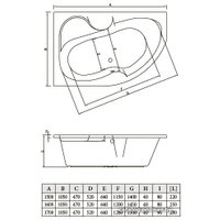 Ванна Bonito Home Atria 150x105R (с ножками)