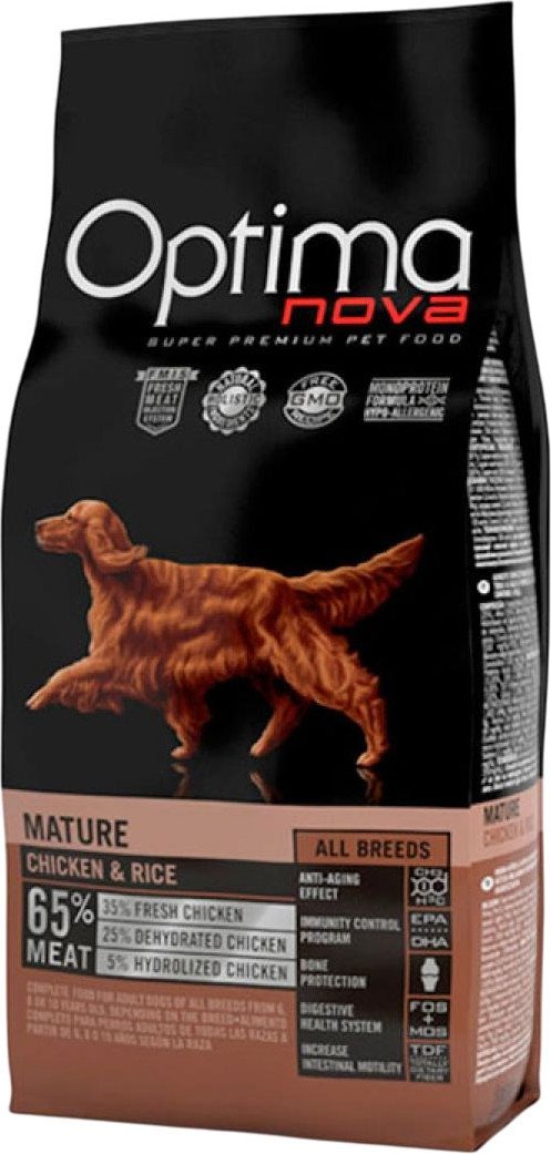 

Сухой корм для собак Optimanova Adult Mature Chicken & Rice 12 кг