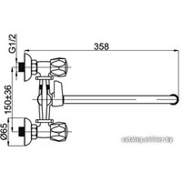 Смеситель Rubineta C-1 Cross (K) (C1SK06)