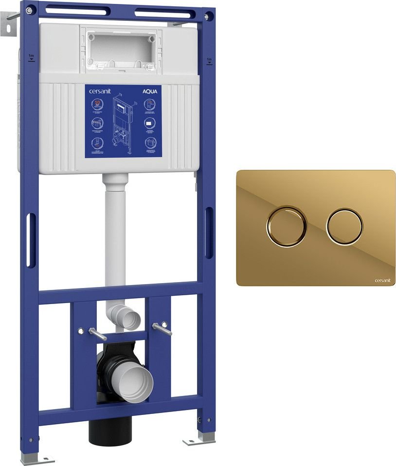 

Инсталляция для унитаза Cersanit Aqua 50 Prime P 68178 с кнопкой Accento Circle для Aqua 69083 (кнопка золото глянец)