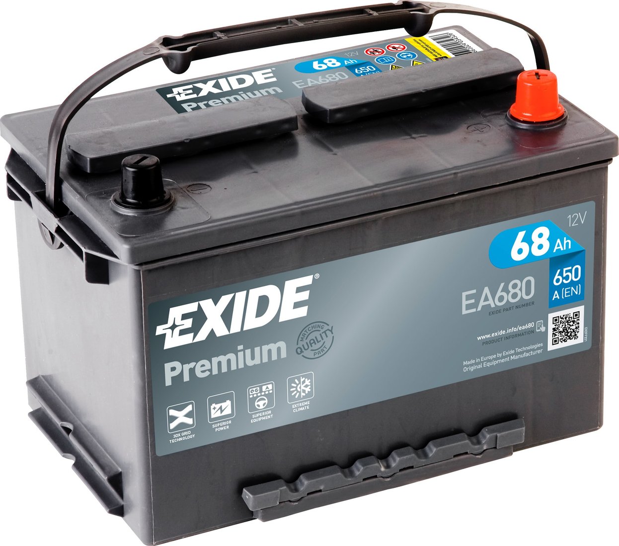 

Автомобильный аккумулятор Exide Premium EA680 (68 А·ч)