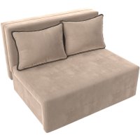 Диван Лига диванов Лагуна (велюр бежевый/кант велюр коричневый)