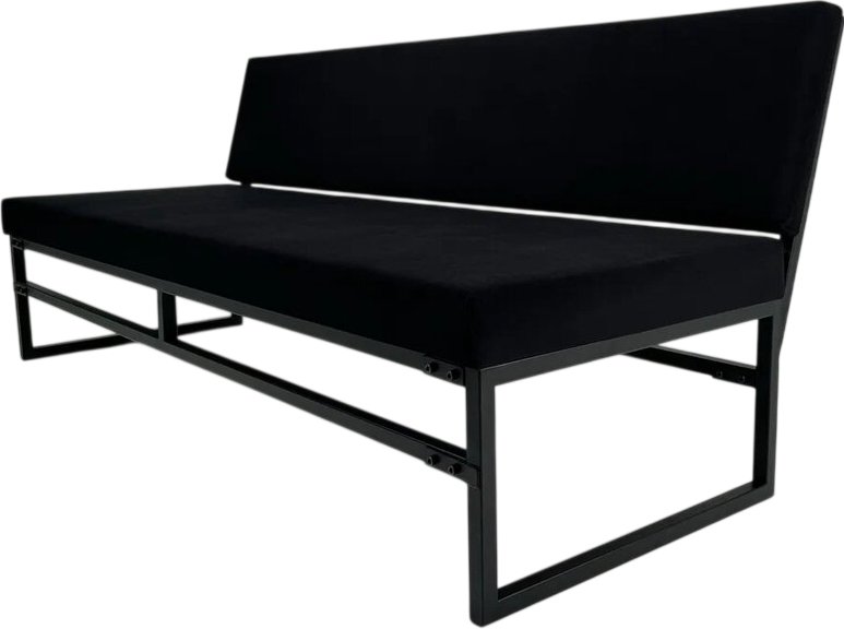 Диван N3 Лофт Модис разборный со спинкой 200x50x82 (черный)