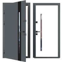 Металлическая дверь Guard Inox Black 2 96x205 (левая, Ral 7016/экосатин белый) в Бресте