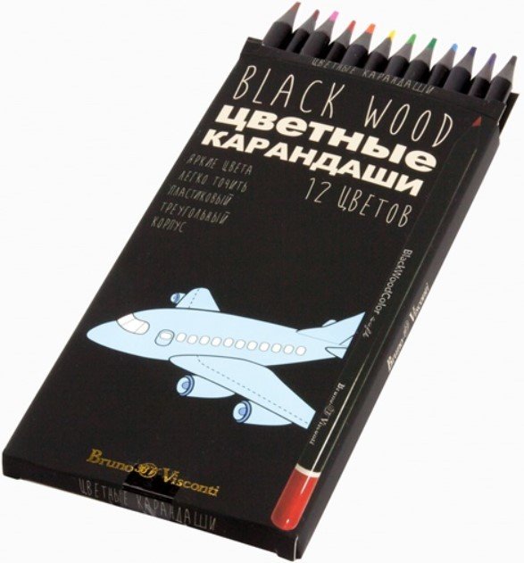 

Набор цветных карандашей Bruno Visconti BlackWoodColor 30-0097 (12 цв)