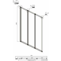 Стеклянная шторка для ванны Ambassador Bath Screens 16041113 90x140