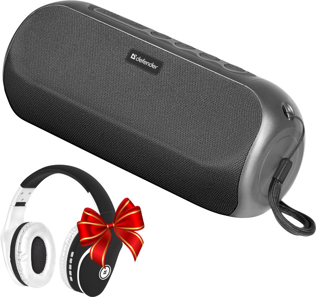 

Bluetooth колонка с беспроводными наушниками Defender G32 + Наушники Defender FreeMotion B525 (черный)