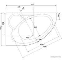 Ванна Cersanit Kaliope 153x100 (левая)