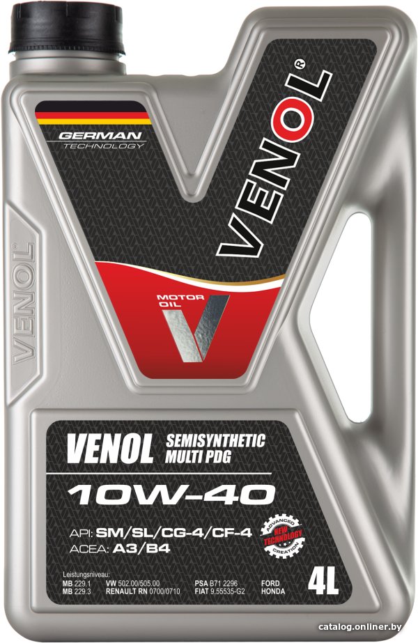 Моторное масло Venol Semisynthetic Multi PDG 10W-40 4л
