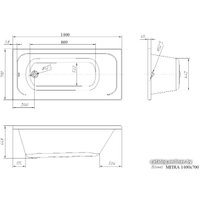 Ванна Ventospa Mitra 140x70 (с каркасом)