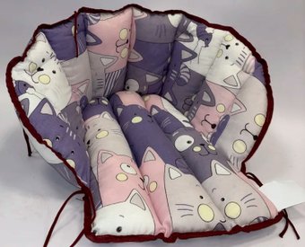 Сиденье Уют Матрас для санок (котики фиолетовые)