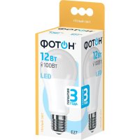 Светодиодная лампочка Фотон LED A60 12W E27 3000K