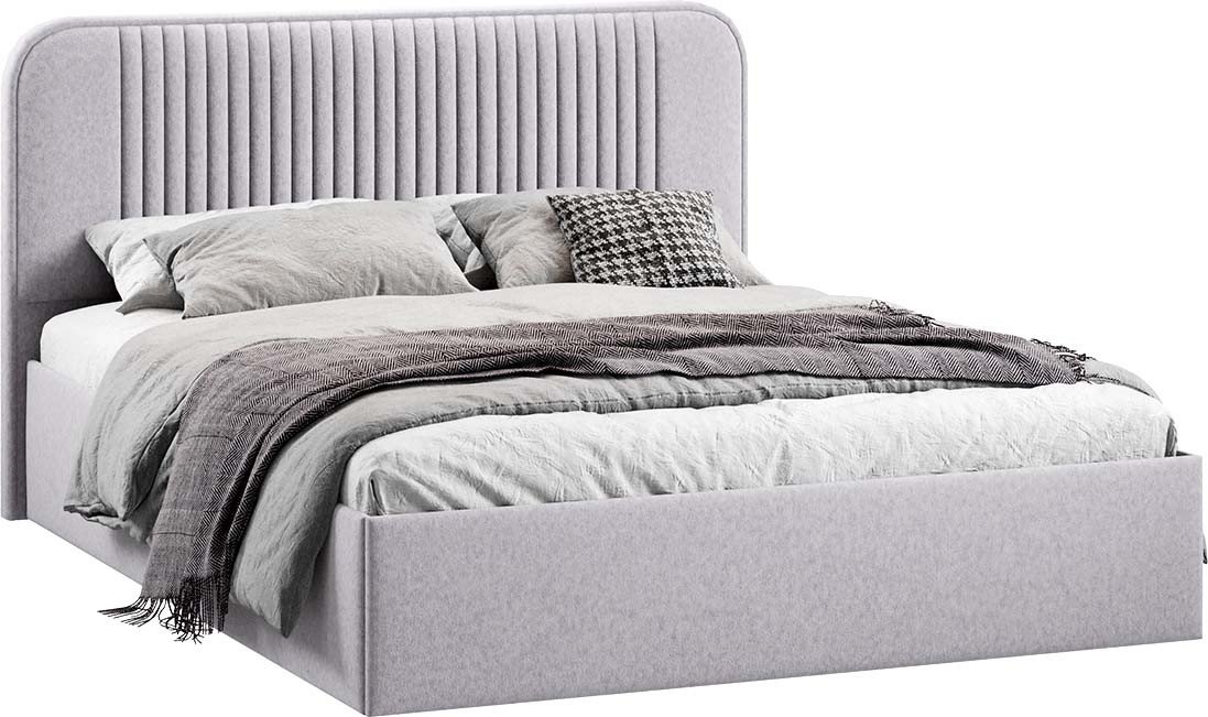 

Кровать Трия Тиффани Тип 1 c ПМ и заглушиной 160x200 (микровелюр Jercy Silver)