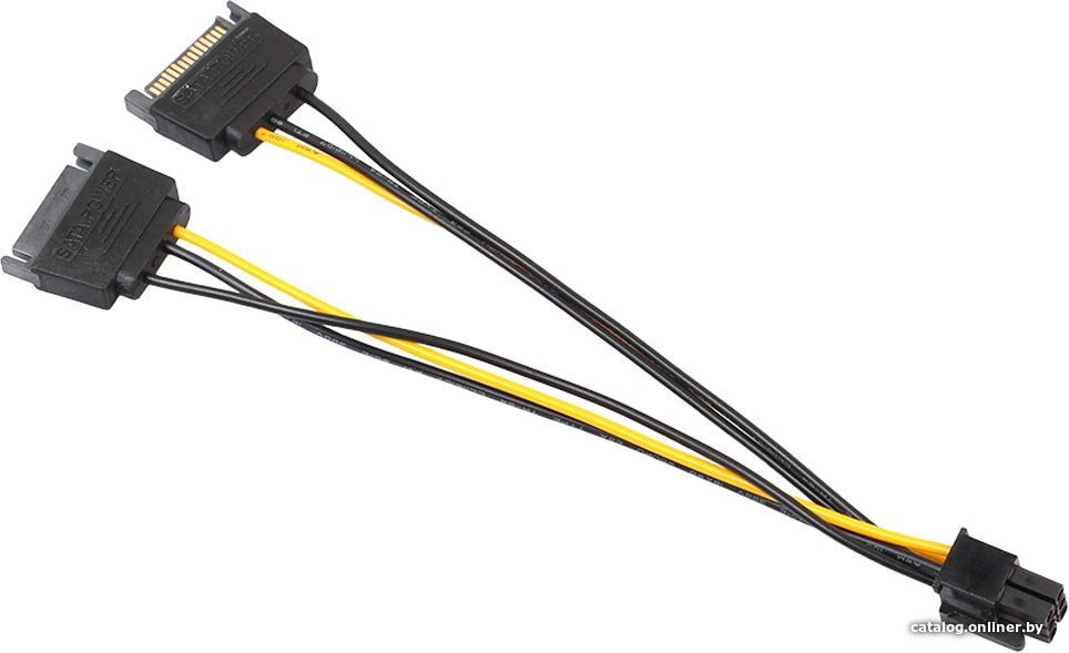 Кабель USBTOP 2х SATA – 8pin