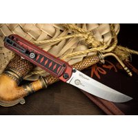 Складной нож Kizlyar Supreme Whisper AUS-10Co StoneWash Red