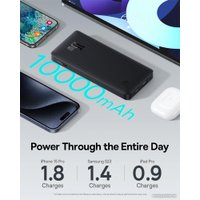 Внешний аккумулятор Baseus Airpow Lite Power Bank 15W 10000mAh P10067500123-00 (черный) + брендированный брелок Baseus