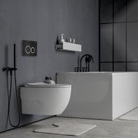 Унитаз подвесной Roxen Porto One Rimless 6 в 1 StounFix Dual Fresh 507197 (кнопка: черный матовый)