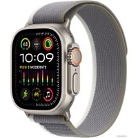 Умные часы Apple Watch Ultra 2 LTE 49 мм (титановый корпус, титановый/серо-зеленый, нейлоновый ремешок размера M/L)