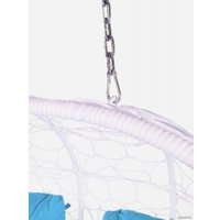 Подвесной диван M-Group Лежебока 11180103 (с белым ротангом/голубая подушка)