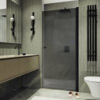 Душевая дверь MaybahGlass 80x198 MGD-807-6 (графитовое матовое стекло/черный)