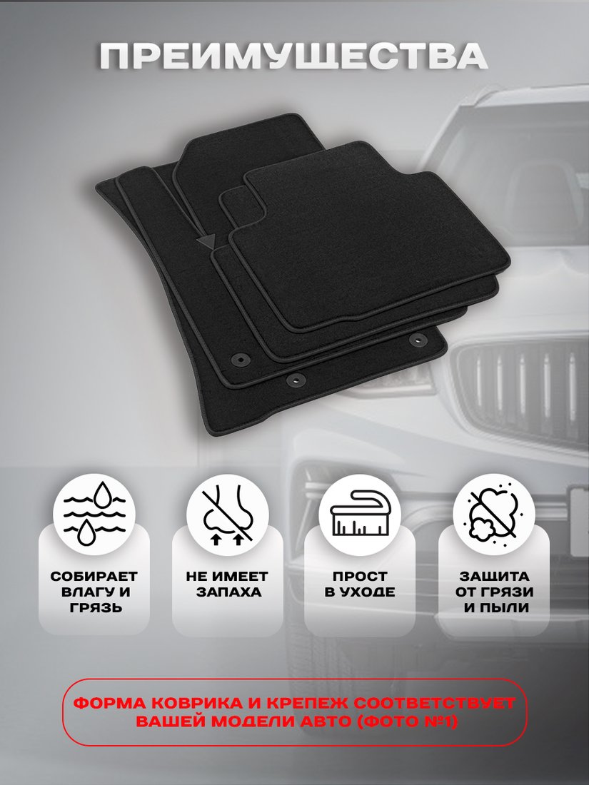 

Комплект ковриков для авто Alicosta JAC JS6 I (suv) 2022 - Н.В. (ворс)