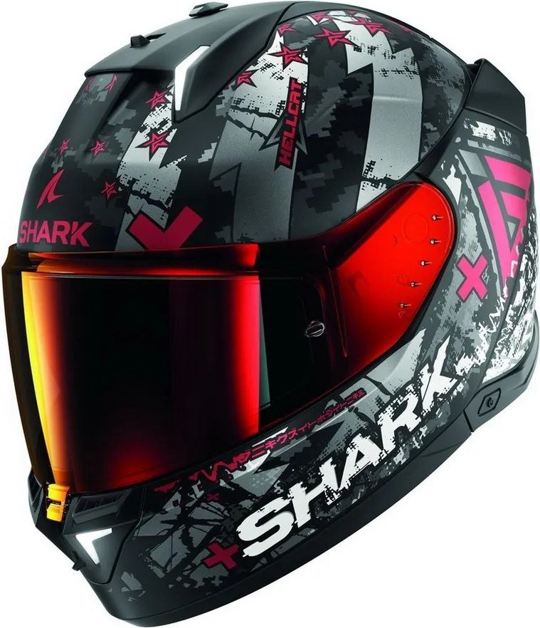 

Мотошлем Shark Skwal i3 Hellcat Mat (р. S, черный матовый/серебристый/красный)
