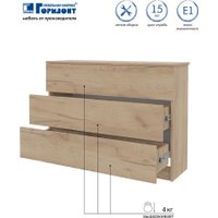 Комод Горизонт Нео 1050 3 ящика (дуб золотой крафт)