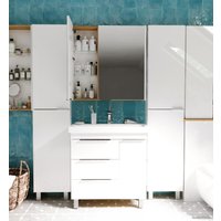  1Марка Шкаф с зеркалом Gaula 80 2д. У92513 (белый)