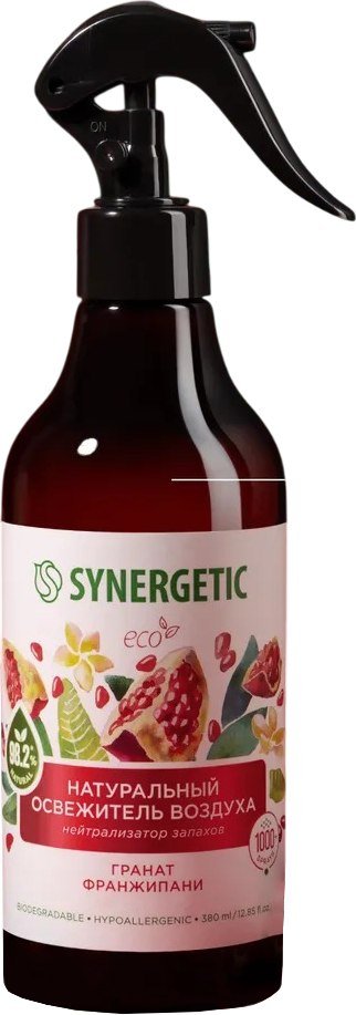 

Освежитель воздуха Synergetic Гранат и франжипани. Гипоаллергенный биоразлагаемый (380 мл)