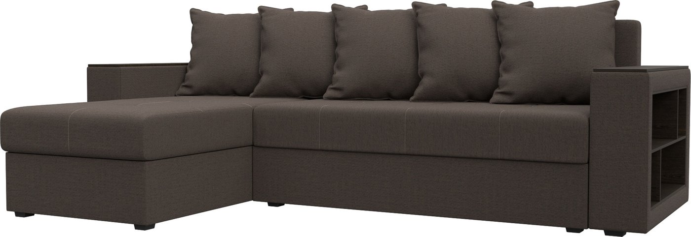 

Угловой диван Лига диванов Дубай Лайт левый 121639L (рогожка амур коричневый)