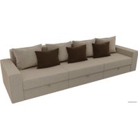 Диван Лига диванов Мэдисон Long 28863 (микровельвет, бежевый/бежевый/коричневый)