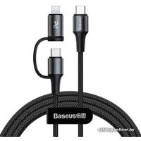 Кабель Baseus CATLYW-H01 USB Type-C - USB Type-C/Lightning (1м, черный)