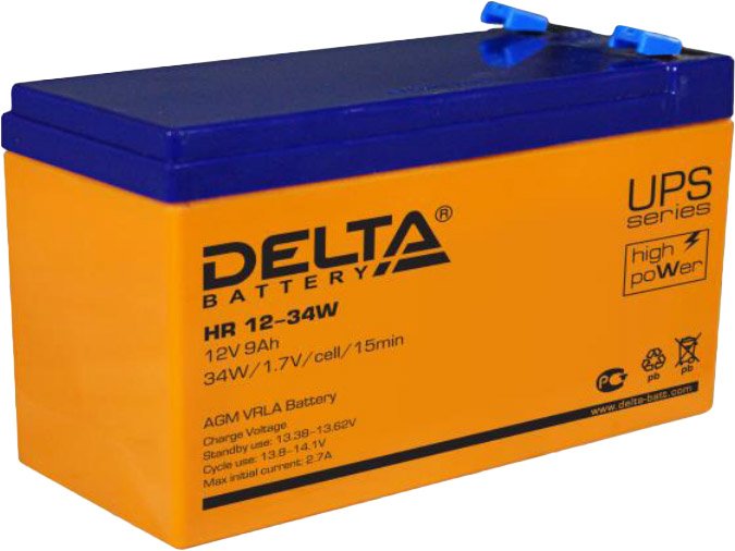 

Аккумулятор для ИБП Delta HR 12-34W (12В/9 А·ч)