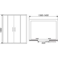 Душевая дверь WeltWasser WW900 900S4-150