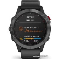 Умные часы Garmin Fenix 6 Pro Solar (серый шифер, силикон)