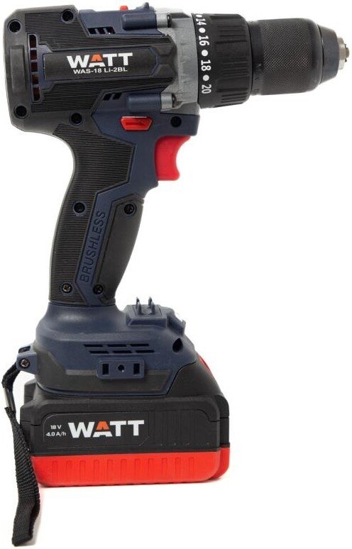 

Дрель-шуруповерт WATT WAS-18 Li-2BL 1.018.090.01 (с 2-мя АКБ, кейс)
