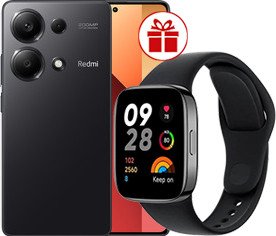 Xiaomi Redmi Note 13 Pro 4G 8GB/256GB с NFC международная версия (полуночный черный) и Redmi Watch 3 Active (черный) по акции