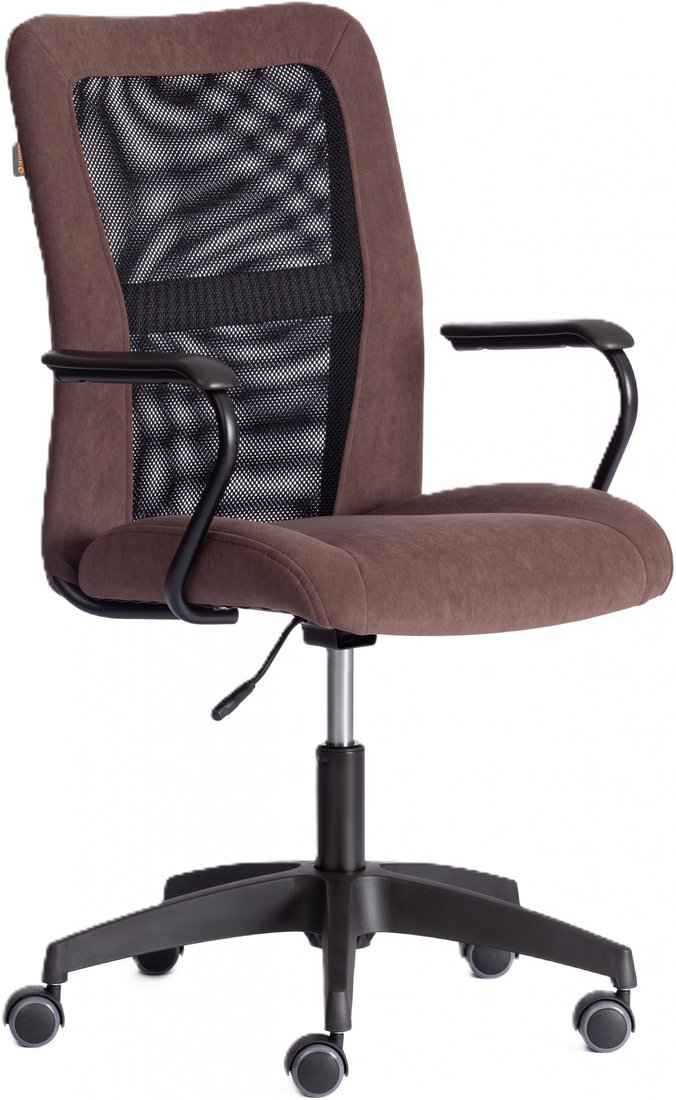 Офисное кресло TetChair Staff флок/ткань (коричневый/черный, 6/W-11)