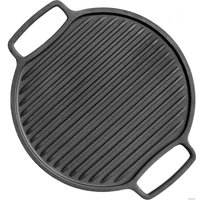 Плато Brizoll Плато чугунное, двухстороннее круглое гриль, 32 см