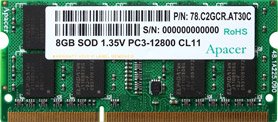 

Оперативная память Apacer 8GB DDR3 SO-DIMM PC3-12800 AS08GFA60CATBGC