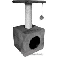 Домик Cat House с полкой 0.65 (сизаль серый)